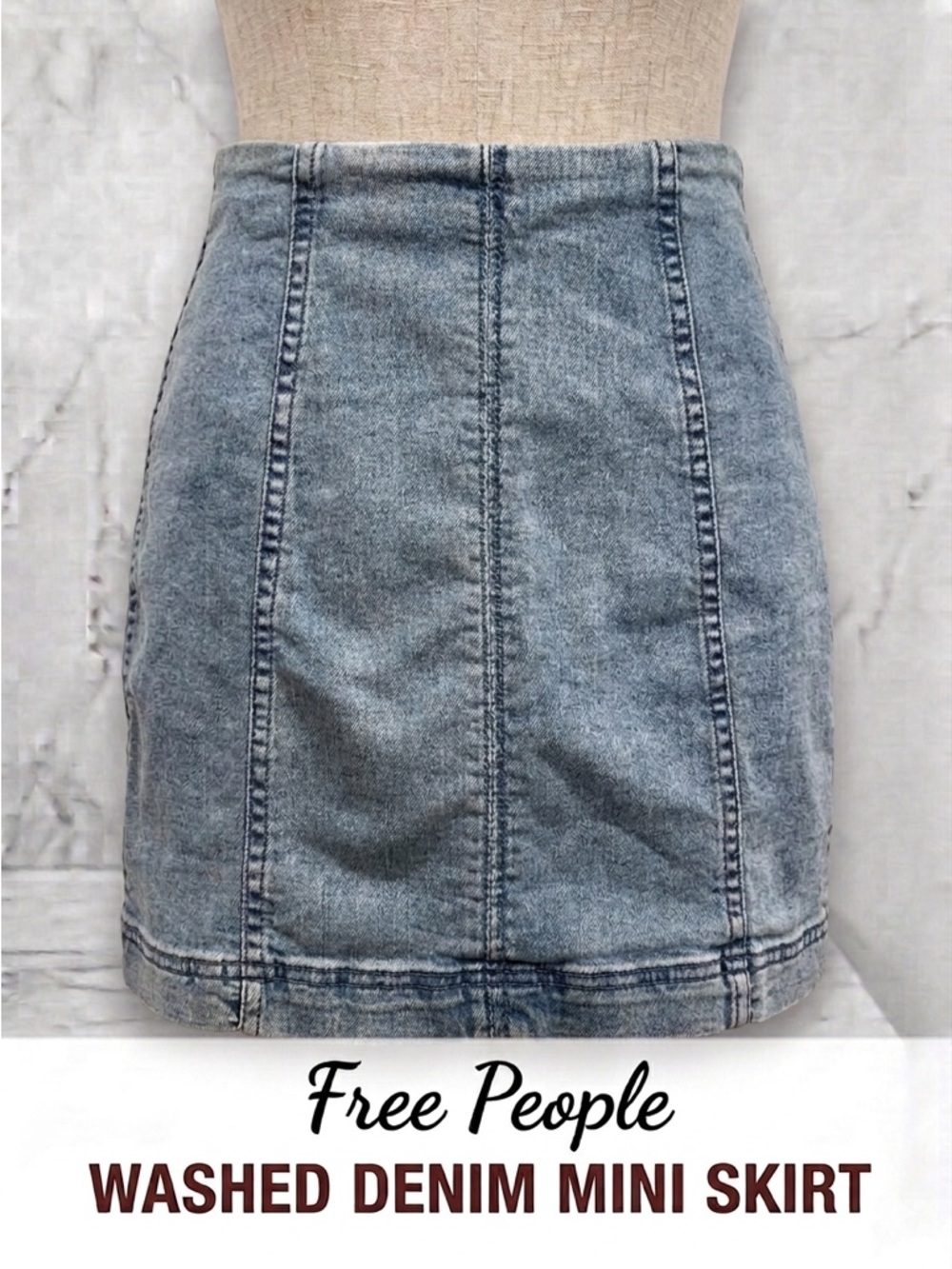 Free People Light Blue Denim Mini Skirt Size 0